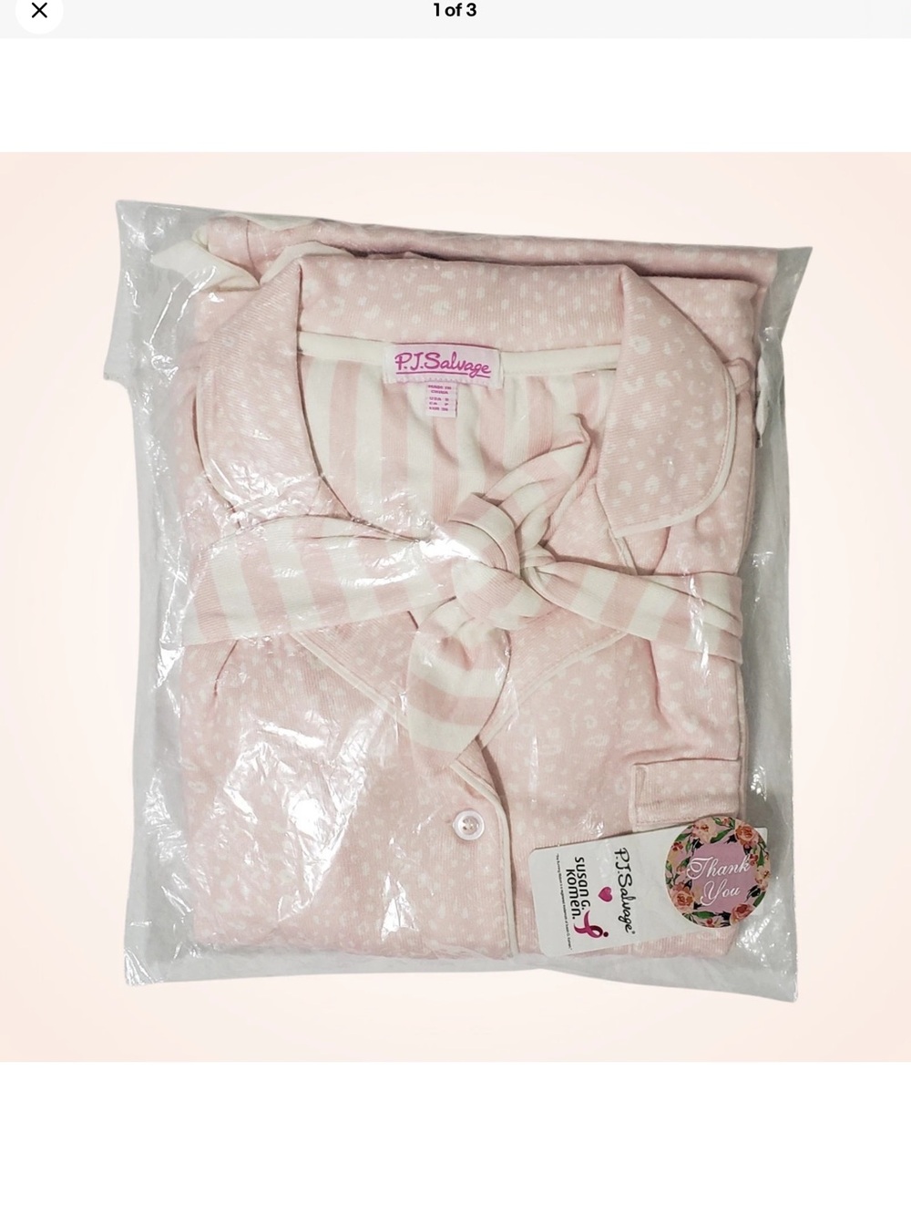 P.J. Salvage blush leopard Pink Bow- Pajama Set with headband